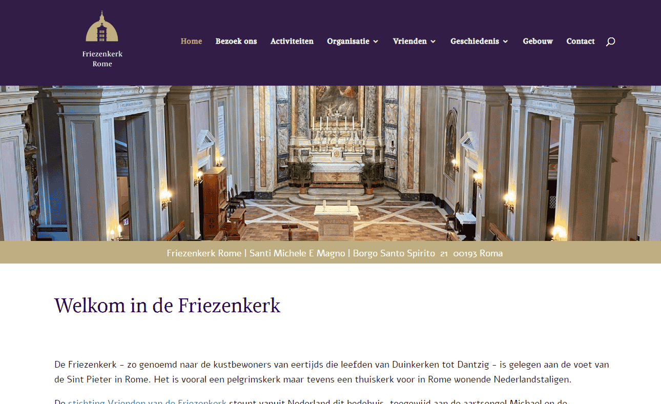 De Friezenkerk liet ons hun website bouwen